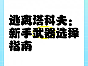 逃离塔科夫新手攻略：前期装备选择推荐指南