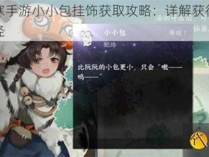 逆水寒手游小小包挂饰获取攻略：详解获得方法与途径