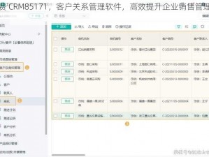 免费 CRM85171，客户关系管理软件，高效提升企业销售管理效率