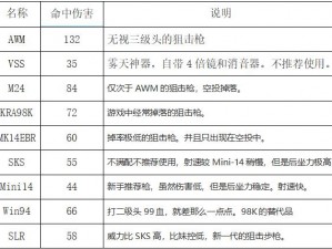 绝地求生刺激战场步枪全解析：伤害数据与使用技巧详解