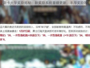 明日密斯卡大学奖励揭秘：新奖励系统重磅更新，丰厚奖励等你来拿