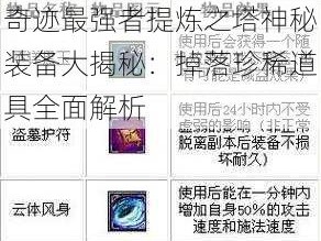 奇迹最强者提炼之塔神秘装备大揭秘：掉落珍稀道具全面解析