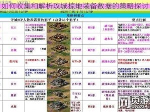 如何收集和解析攻城掠地装备数据的策略探讨