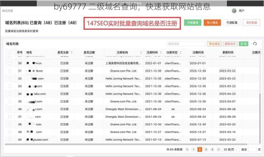 by69777 二级域名查询，快速获取网站信息