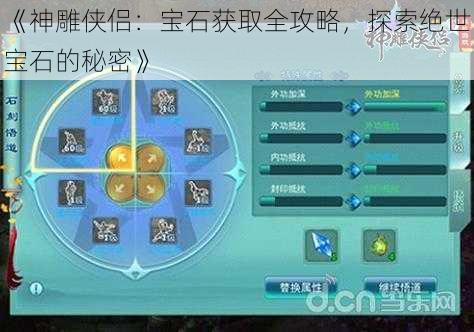 《神雕侠侣：宝石获取全攻略，探索绝世宝石的秘密》