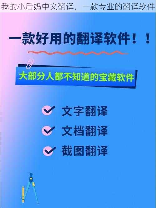 我的小后妈中文翻译，一款专业的翻译软件