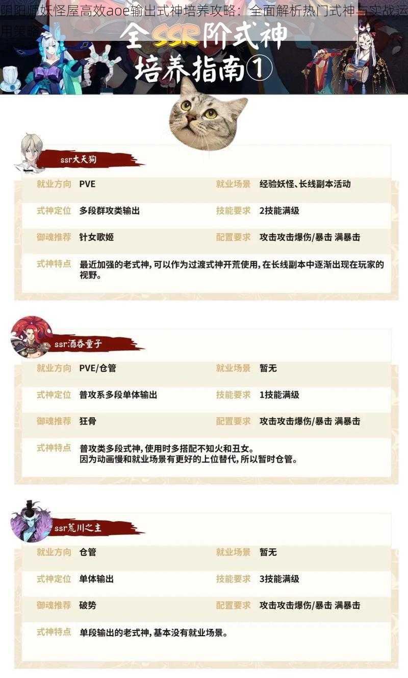 阴阳师妖怪屋高效aoe输出式神培养攻略：全面解析热门式神与实战运用策略