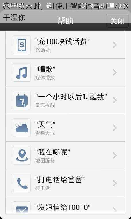 家里没人时，可使用智能语音助手小 X干湿你
