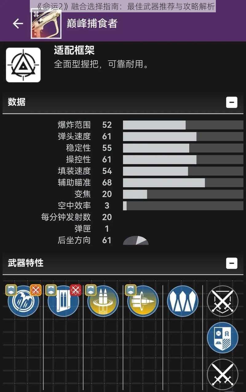 《命运2》融合选择指南：最佳武器推荐与攻略解析