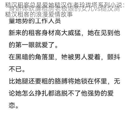 糙汉租客总是爱她糙汉作者玲珑塔系列小说：糙汉租客的浪漫爱情故事