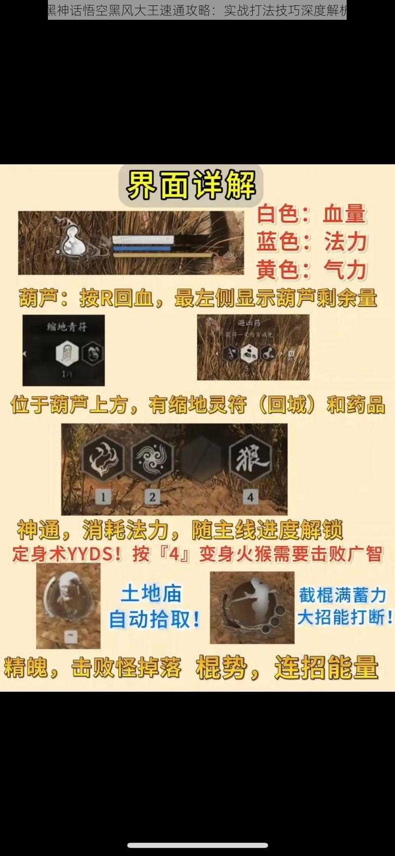 黑神话悟空黑风大王速通攻略：实战打法技巧深度解析