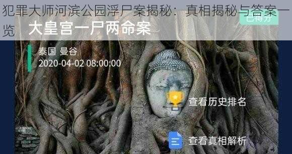 犯罪大师河滨公园浮尸案揭秘：真相揭秘与答案一览