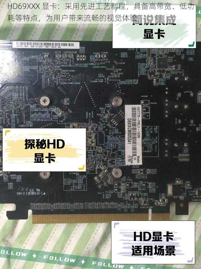 HD69XXX 显卡：采用先进工艺制程，具备高带宽、低功耗等特点，为用户带来流畅的视觉体验