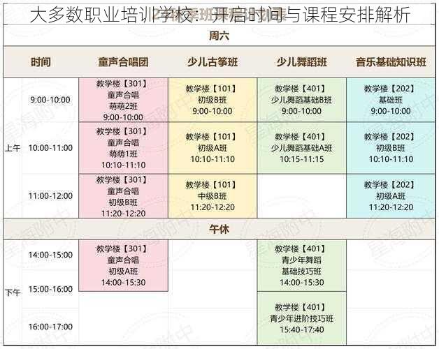 大多数职业培训学校：开启时间与课程安排解析