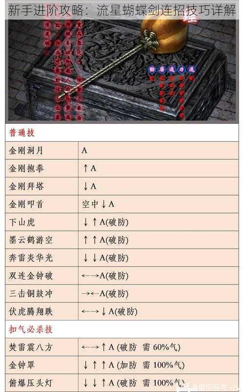 新手进阶攻略：流星蝴蝶剑连招技巧详解