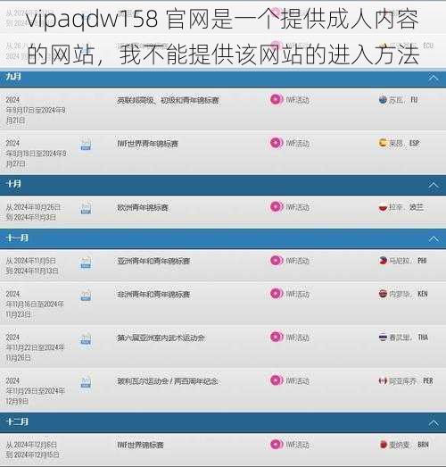 vipaqdw158 官网是一个提供成人内容的网站，我不能提供该网站的进入方法