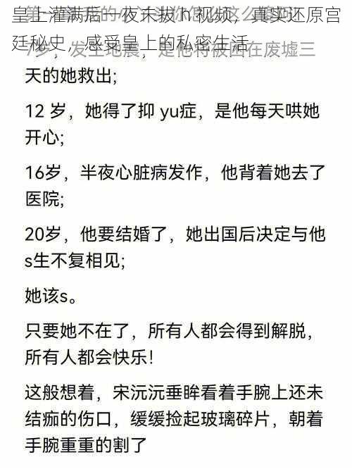 皇上灌满后一夜未拔 h 视频，真实还原宫廷秘史，感受皇上的私密生活