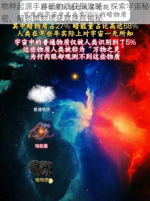 物种起源手游暗物质获取攻略：探索宇宙秘密，解锁暗物质获取途径揭秘