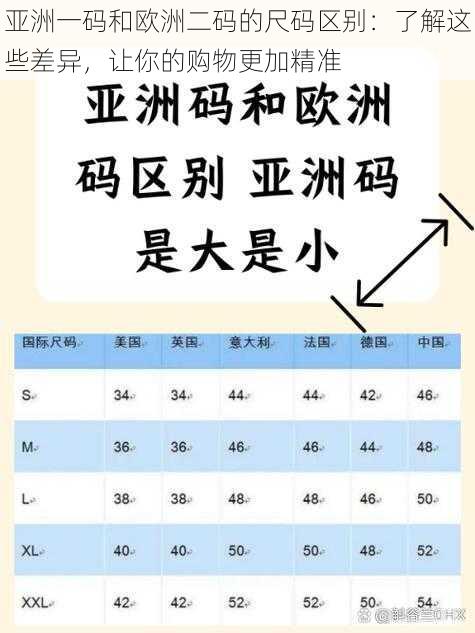 亚洲一码和欧洲二码的尺码区别：了解这些差异，让你的购物更加精准