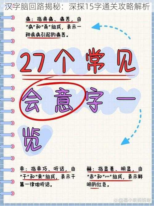 汉字脑回路揭秘：深探15字通关攻略解析