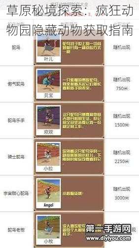 草原秘境探索：疯狂动物园隐藏动物获取指南