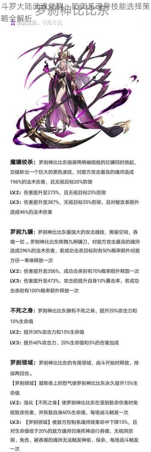 斗罗大陆武魂觉醒：防御系魂骨技能选择策略全解析