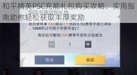 和平精英PSC充能礼包购买攻略：实用指南助你轻松获取丰厚奖励