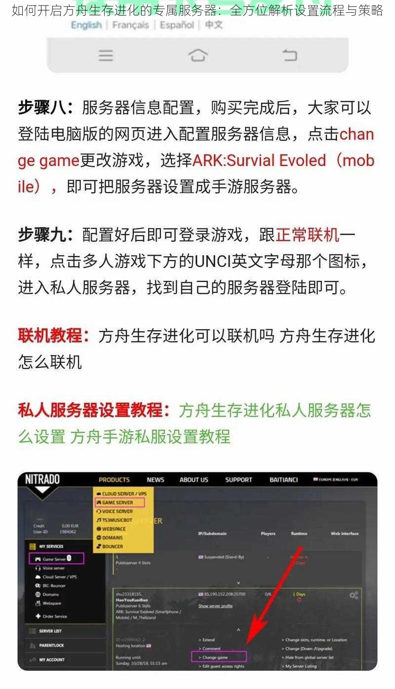 如何开启方舟生存进化的专属服务器：全方位解析设置流程与策略