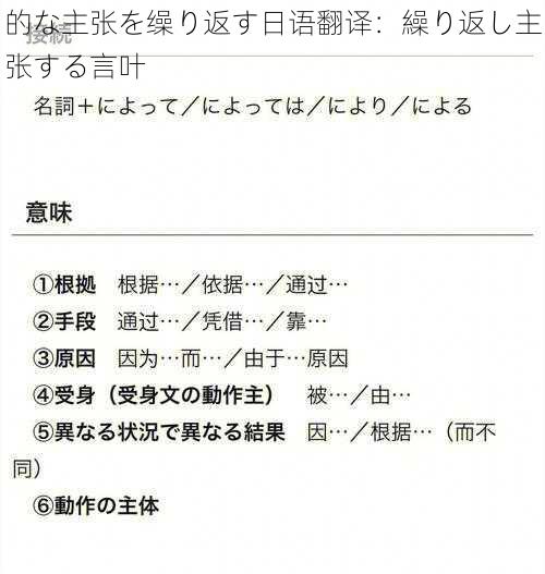 的な主张を缲り返す日语翻译：繰り返し主张する言叶