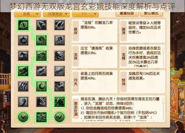 梦幻西游无双版龙宫玄彩娥技能深度解析与点评