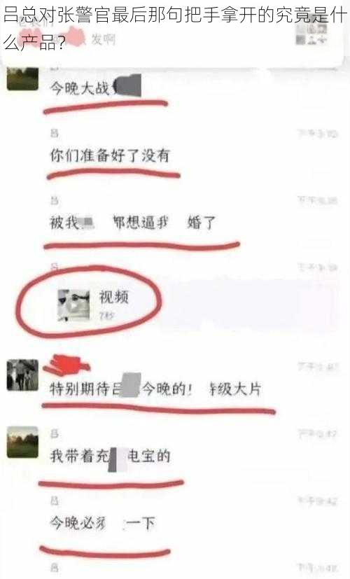 吕总对张警官最后那句把手拿开的究竟是什么产品？