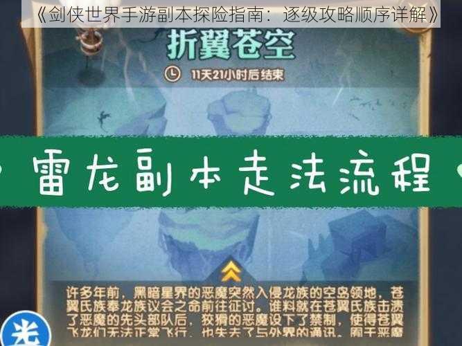 《剑侠世界手游副本探险指南：逐级攻略顺序详解》