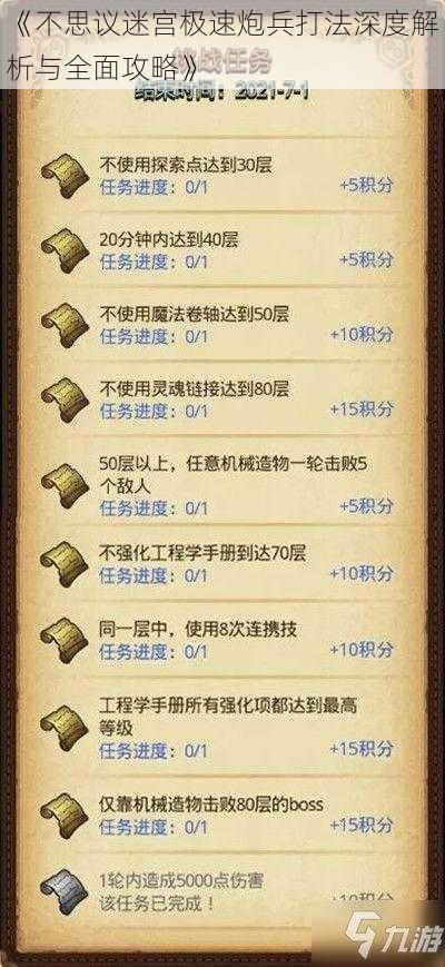 《不思议迷宫极速炮兵打法深度解析与全面攻略》