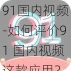 91国内视频-如何评价91 国内视频这款应用？