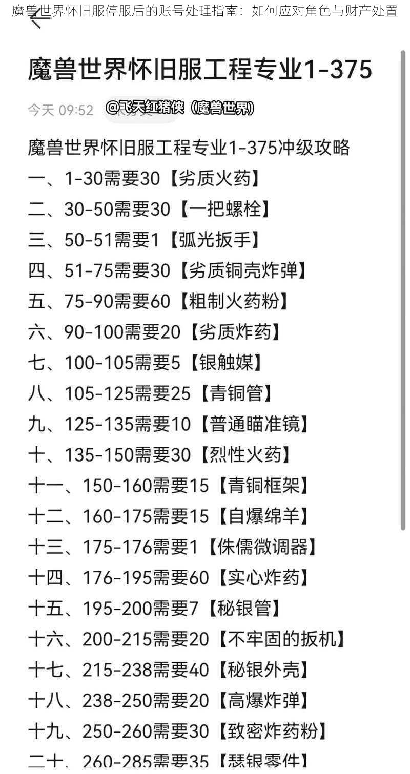 魔兽世界怀旧服停服后的账号处理指南：如何应对角色与财产处置