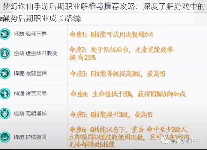梦幻诛仙手游后期职业解析与推荐攻略：深度了解游戏中的强势后期职业成长路线