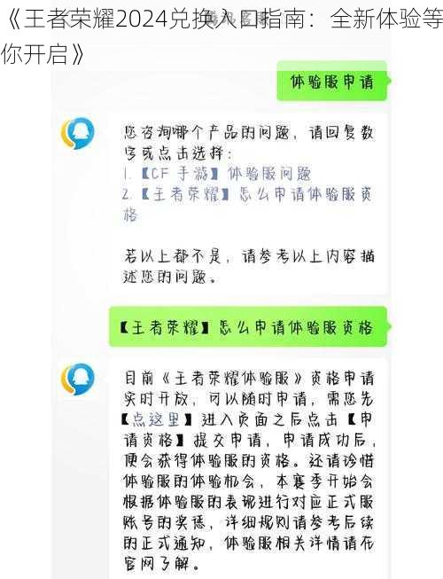 《王者荣耀2024兑换入口指南：全新体验等你开启》