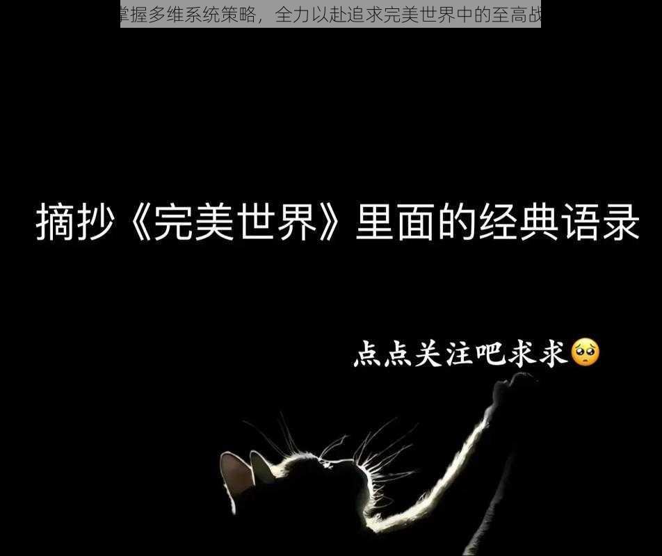 《掌握多维系统策略，全力以赴追求完美世界中的至高战力》