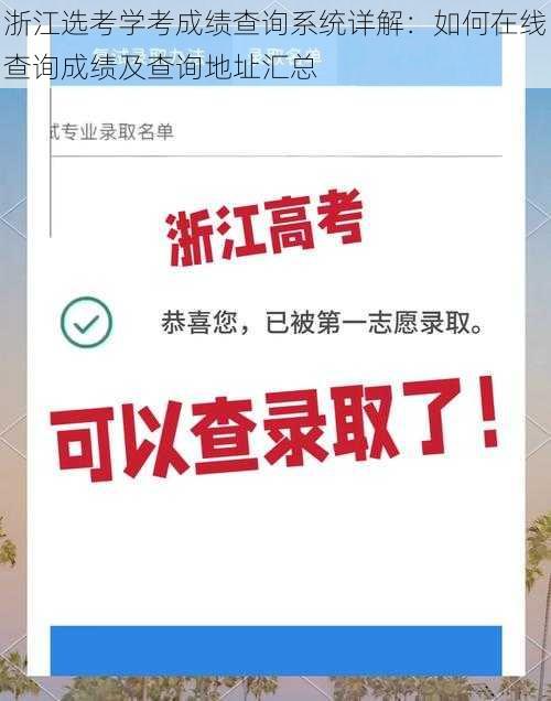 浙江选考学考成绩查询系统详解：如何在线查询成绩及查询地址汇总