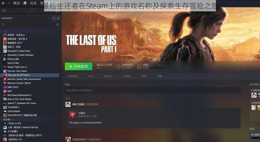 最后生还者在Steam上的游戏名称及探索生存冒险之旅